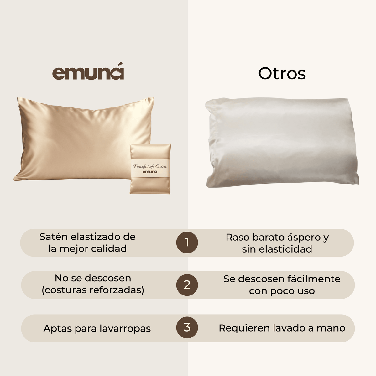 2 Fundas de Satén Premium - Anti Frizz Anti Age