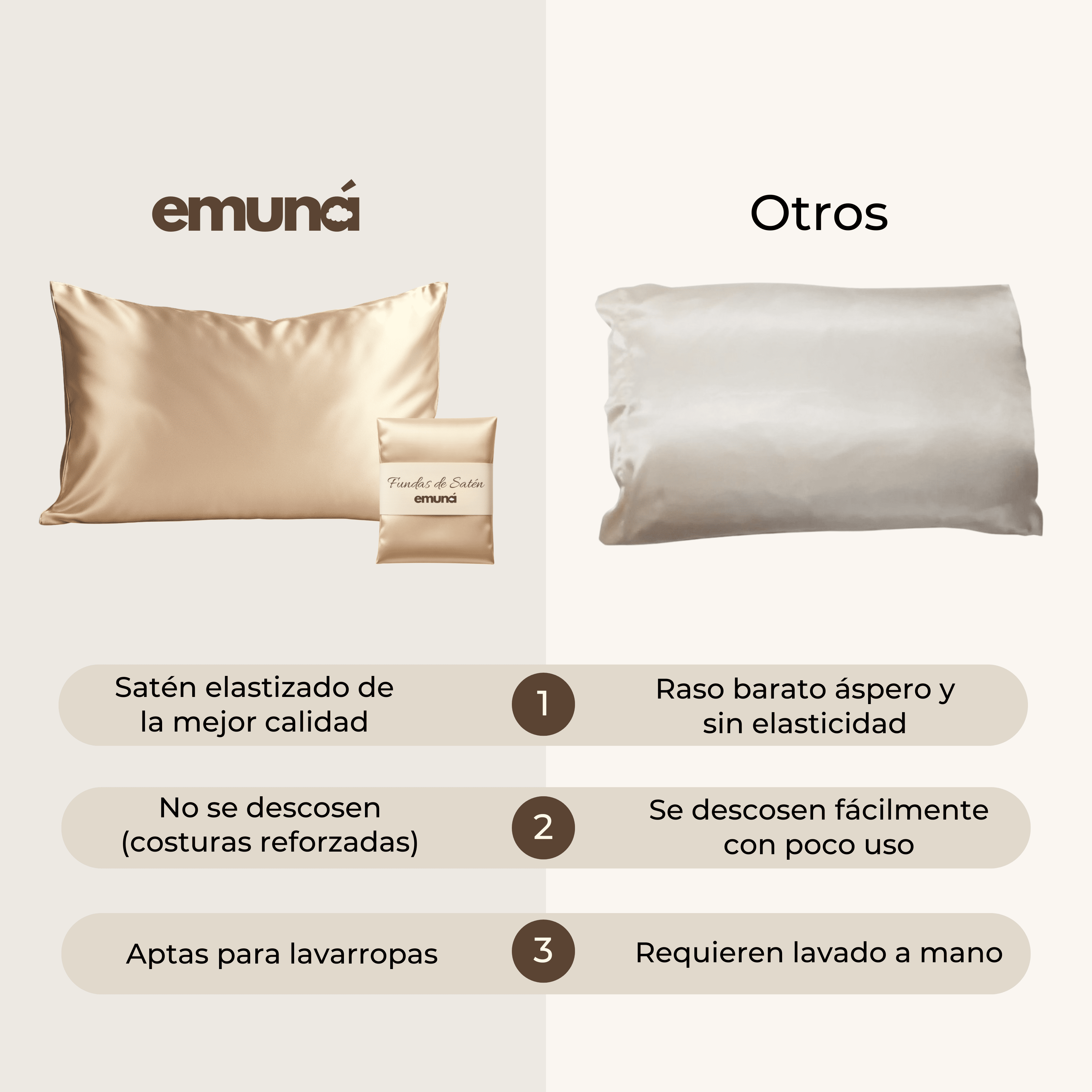 2 Fundas de Satén Premium - Anti Frizz Anti Age